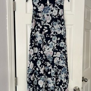 J. Jill Floral Midi Dress - Navy and Pastel